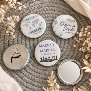 Chapas Personalizadas con Imán, Espejo, Abridor, Llavero
