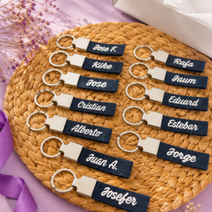 Llaveros Personalizados de Tela Vaquera