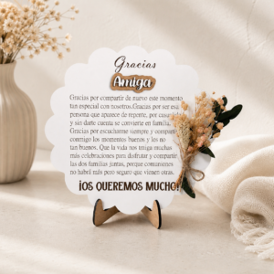 Placa blanca Dedicatoria Personalizada